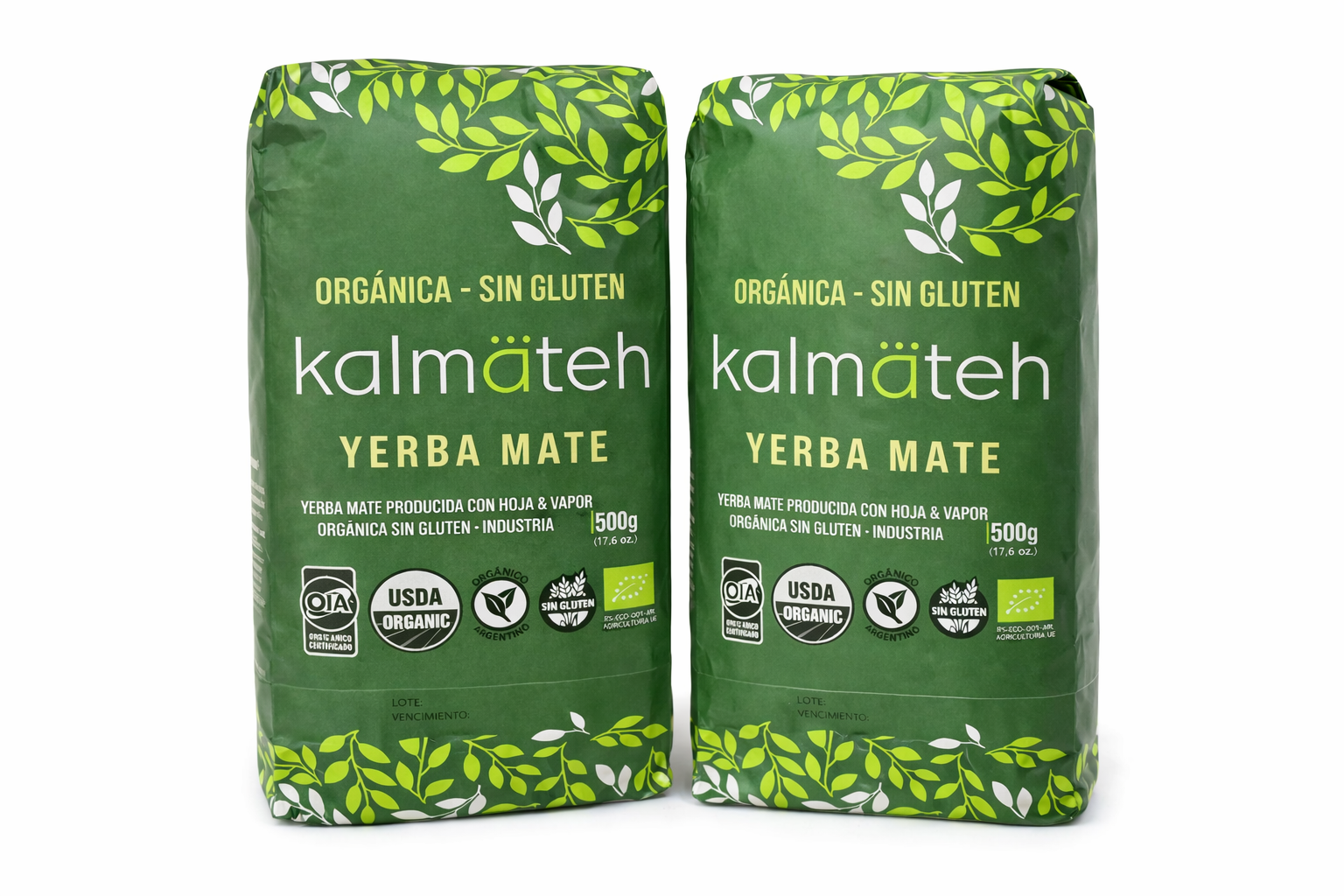 Pack de 2 Yerba Mate Orgánica Kalmateh 500g – Sin Gluten